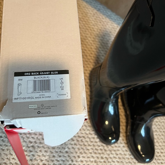 Hunter back adjust black Gloss Boots - Picture 5 of 8